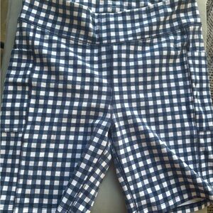 J. Crew Blue and White Gingham Bike Shorts - Sz XL